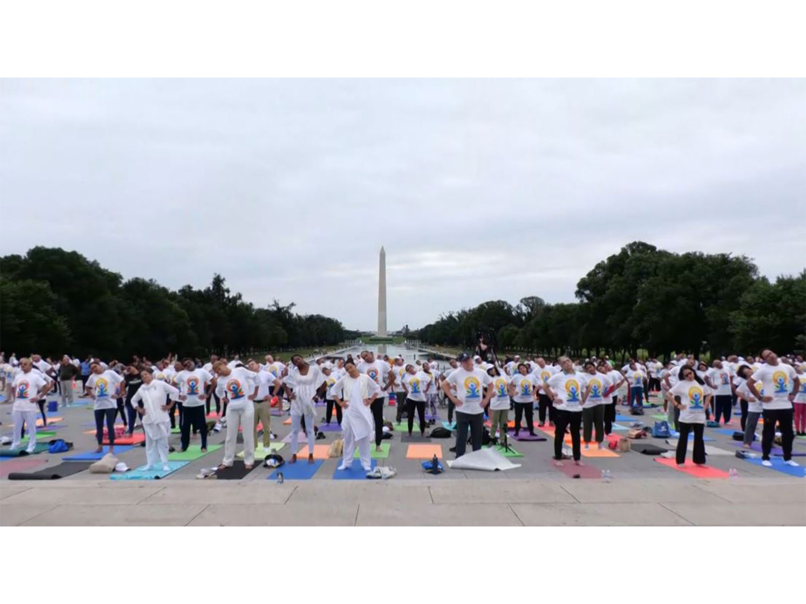 Indian Embassy hosts yoga session at Lincoln Memorial in Washington DC ahead of International Yoga Day (File Photo/ANI)