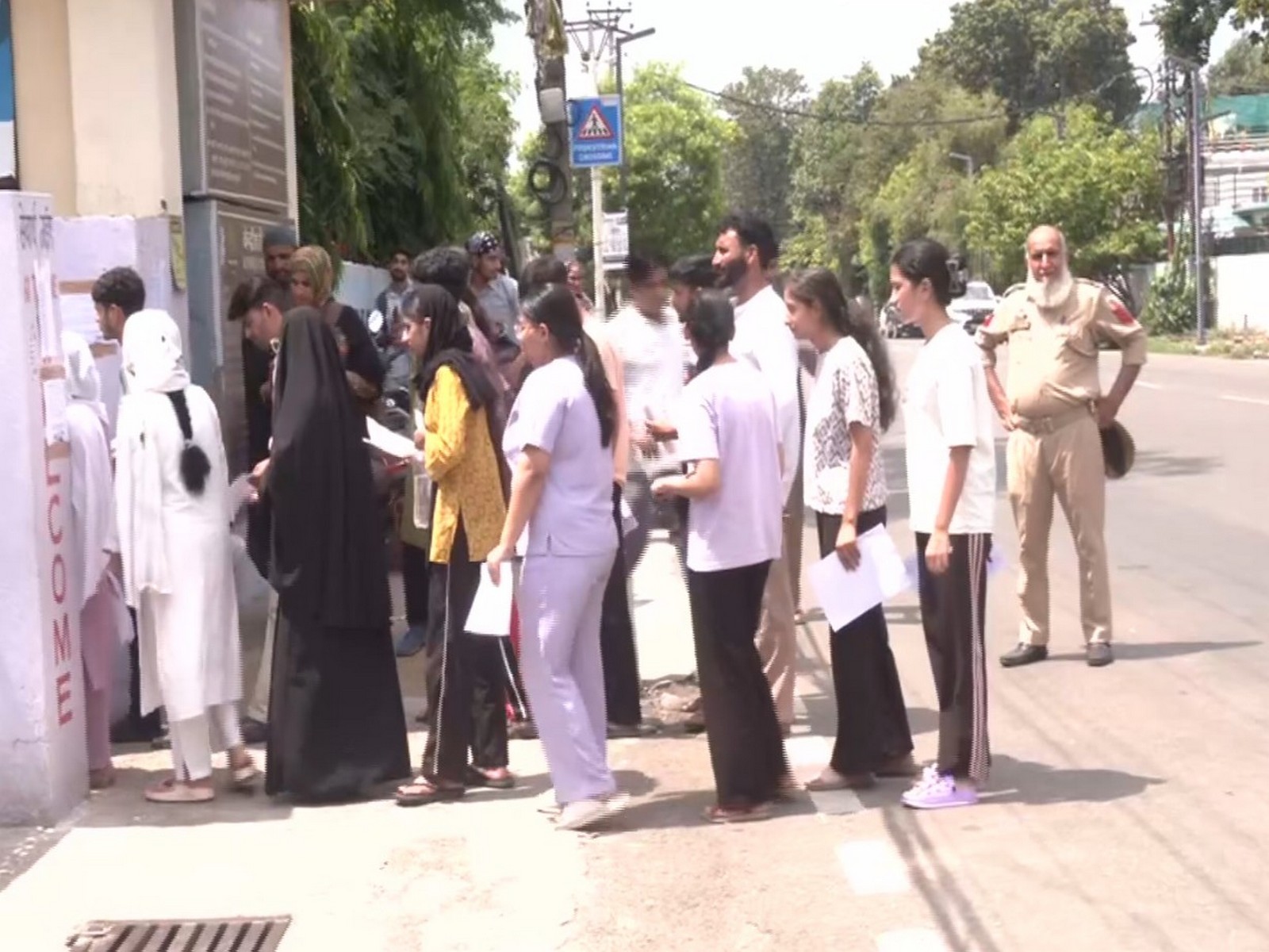 Students at NEET examination centre (Photo/ANI)