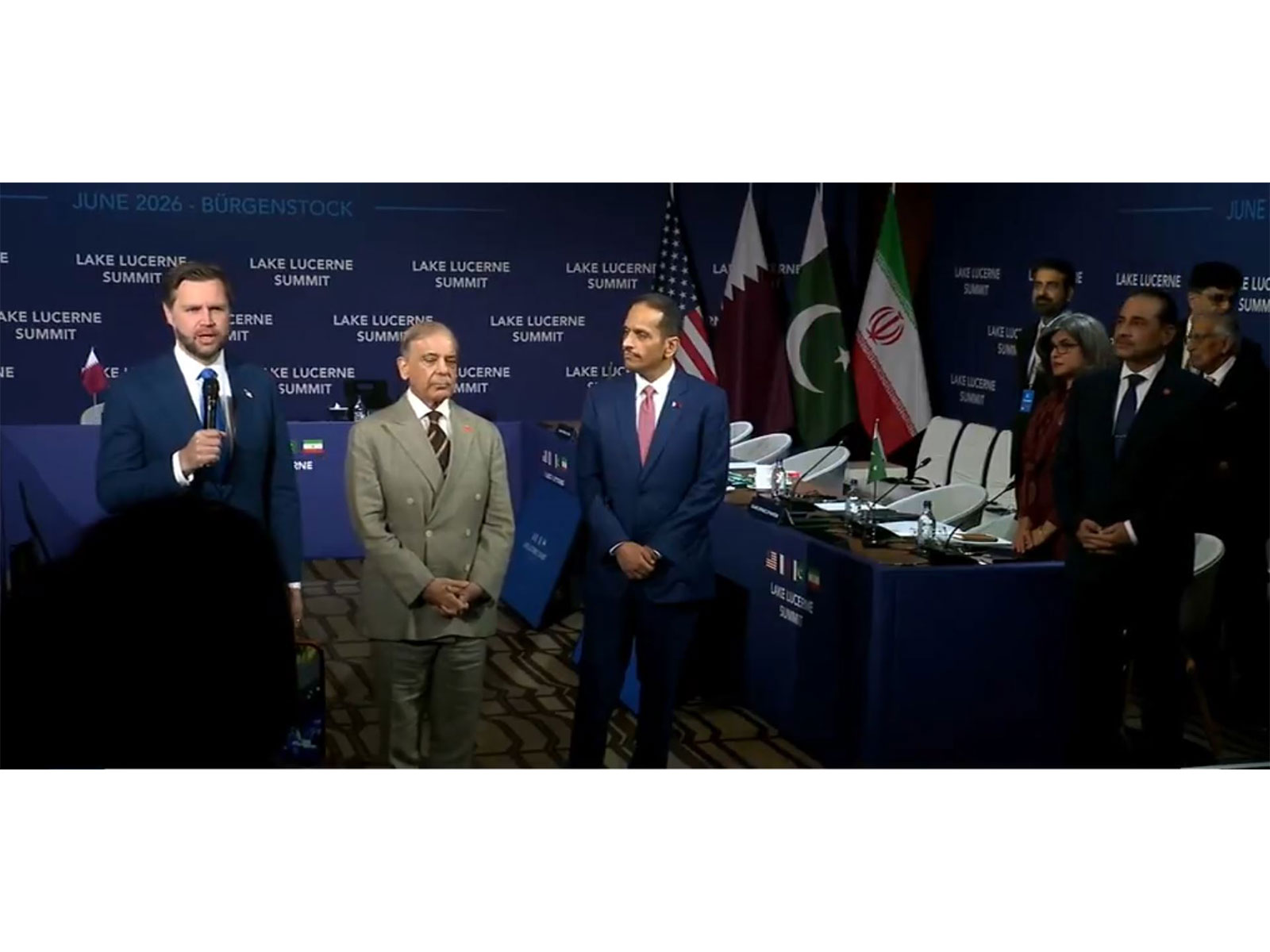 US Vice President JD Vance addresses the media at the Bürgenstock resort in Switzerland. (Photo: White House/YoutTube)