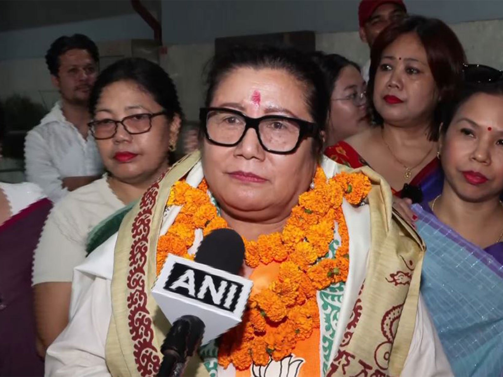 Manipur BJP President Adhikarimayum Sharda Devi (Photo/ANI)