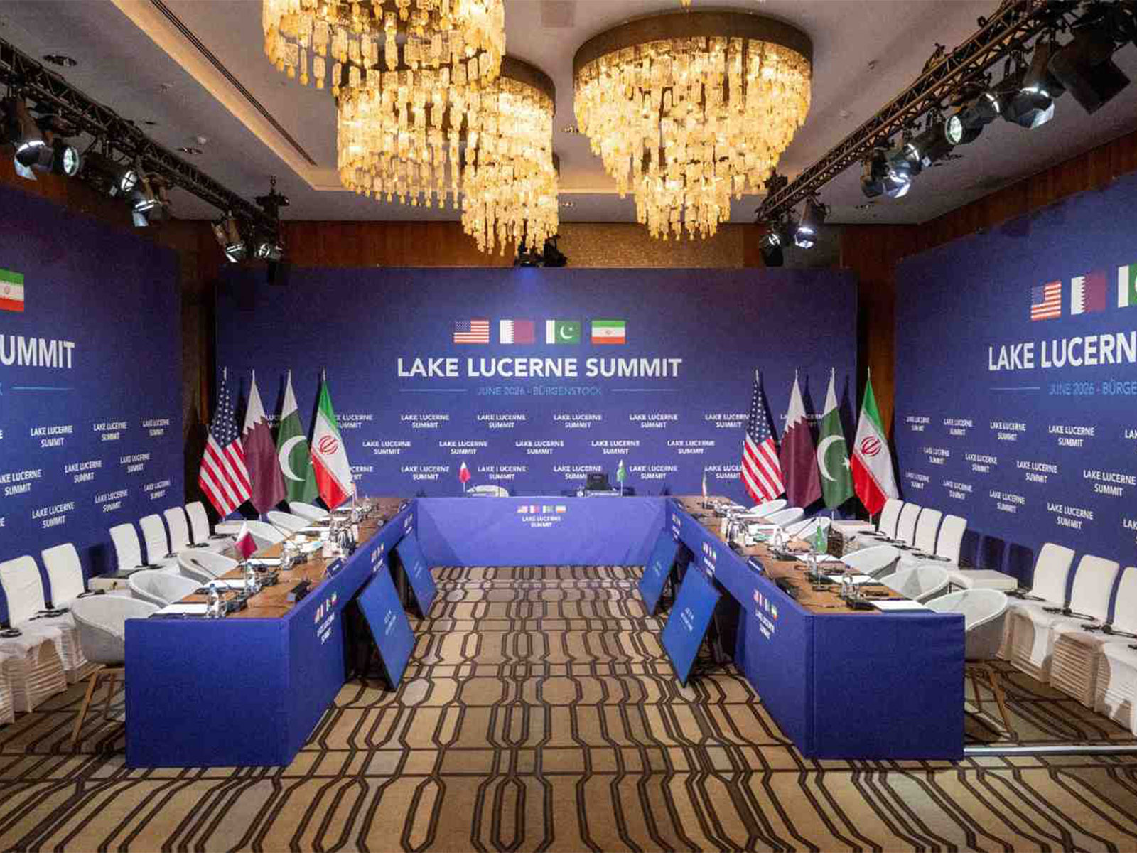 The meeting room at the Bürgenstock resort overlooking Lake Lucerne in Obbürgen, near Lucerne, Switzerland (File Photo/Reuters)