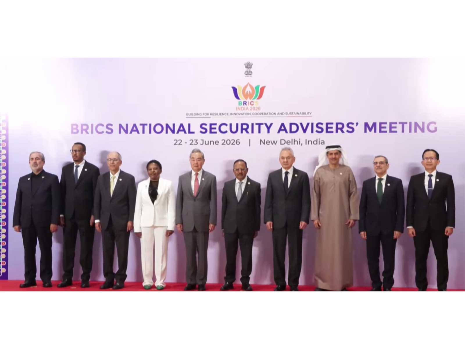 Group photo of NSA Ajit Doval with all the security representatives of the participating countries (Photo/ANI/DD)
