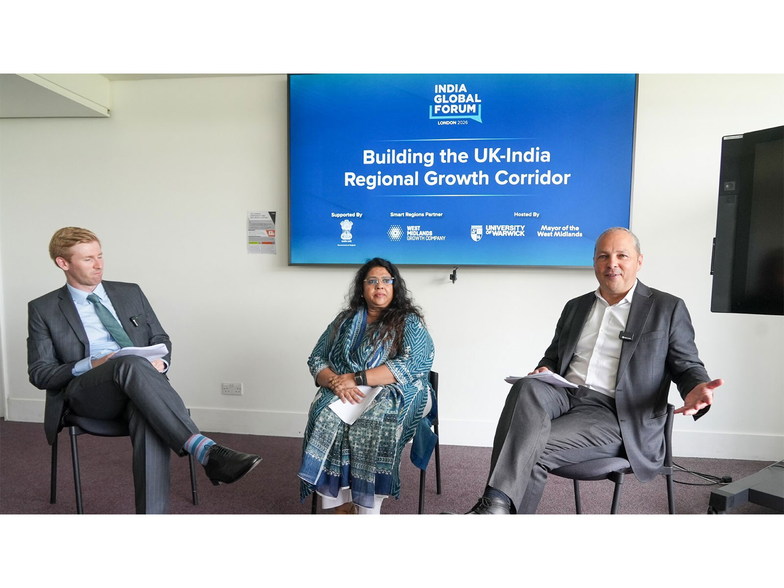 Leaders from Gujarat and the West Midlands at the IGF Smarter Regions Forum, held at the University of Warwick on the opening day of UK-India Week 2026