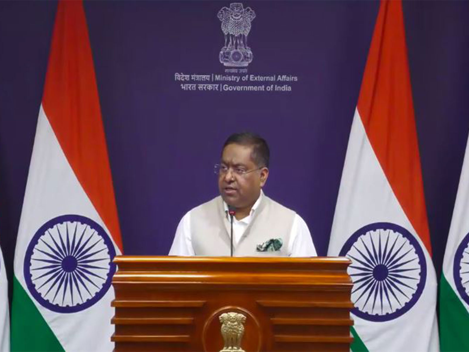 MEA Spokesperson Randhir Jaiswal (Photo/ Youtube @MEAIndia) 