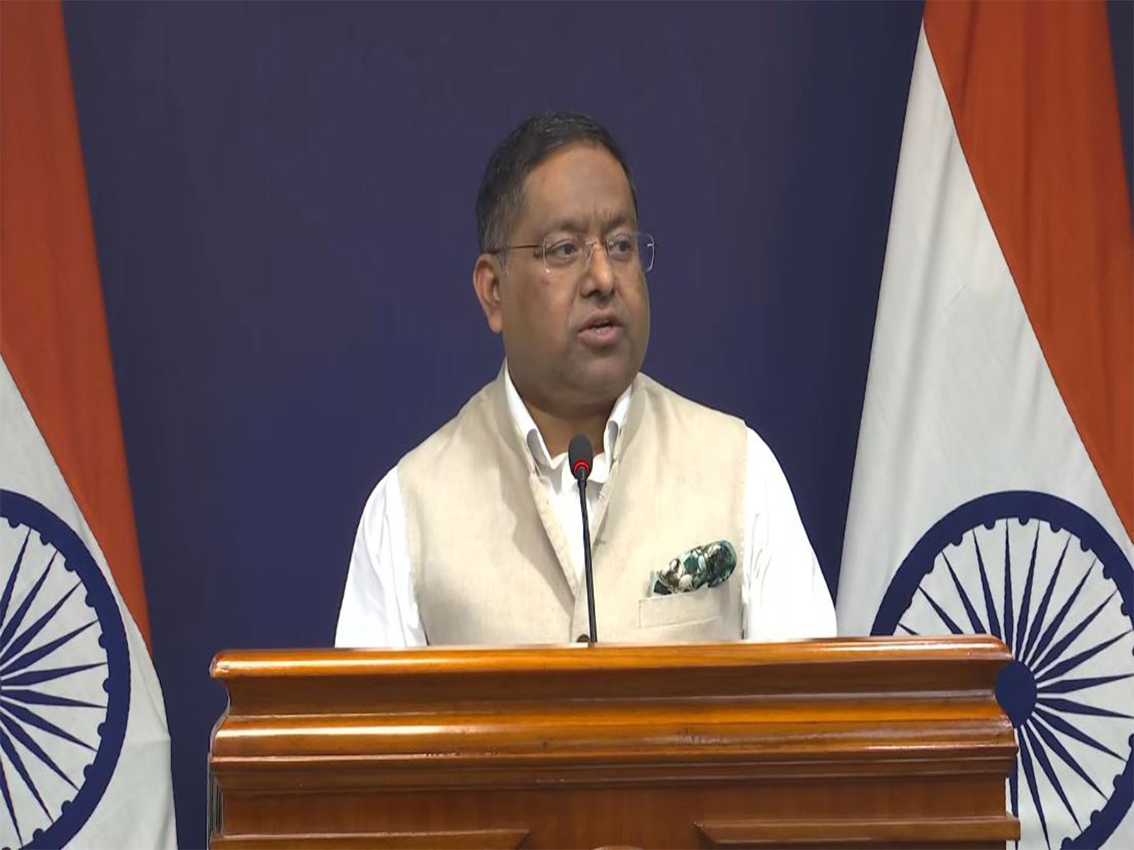 MEA Spokesperson Randhir Jaiswal (Photo/Youtube @MEAIndia) MEA Spokesperson Randhir Jaiswal (Photo/Youtube @MEAIndia)