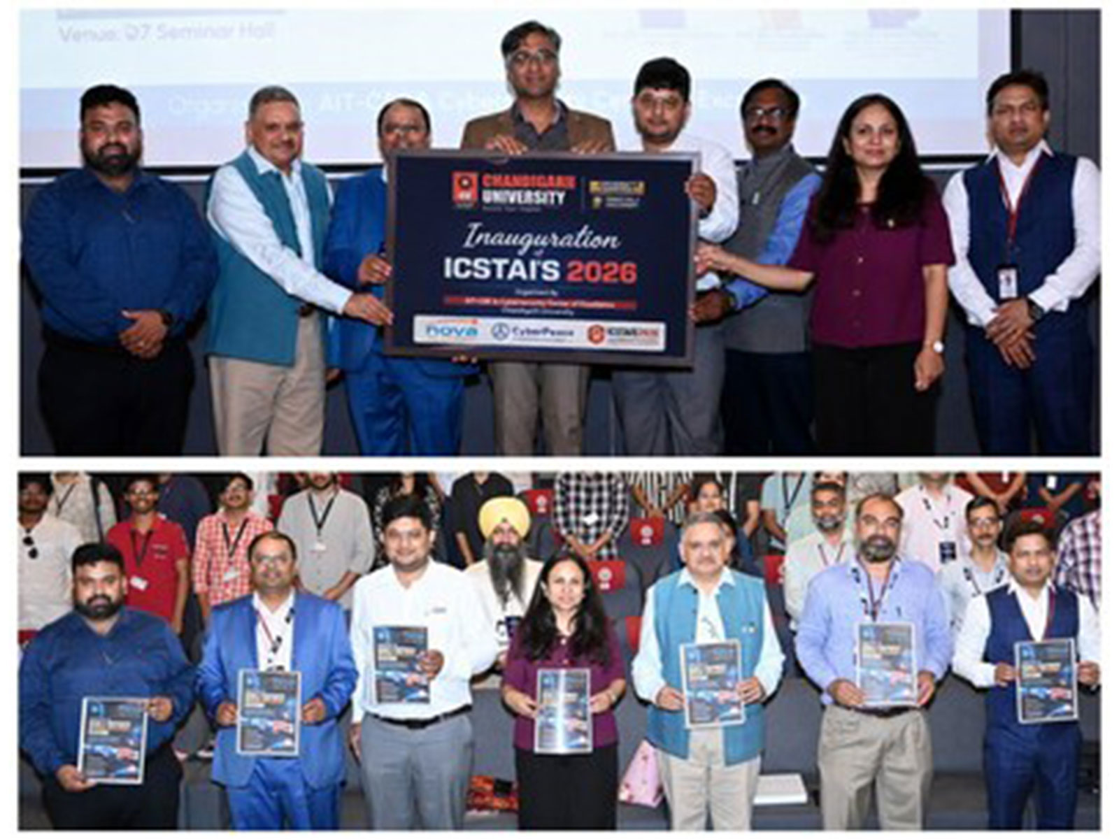 Eminent national and international experts & Chandigarh University management during the launch of International Conference on ‘Secure and Trustworthy Artificial Intelligence Systems’