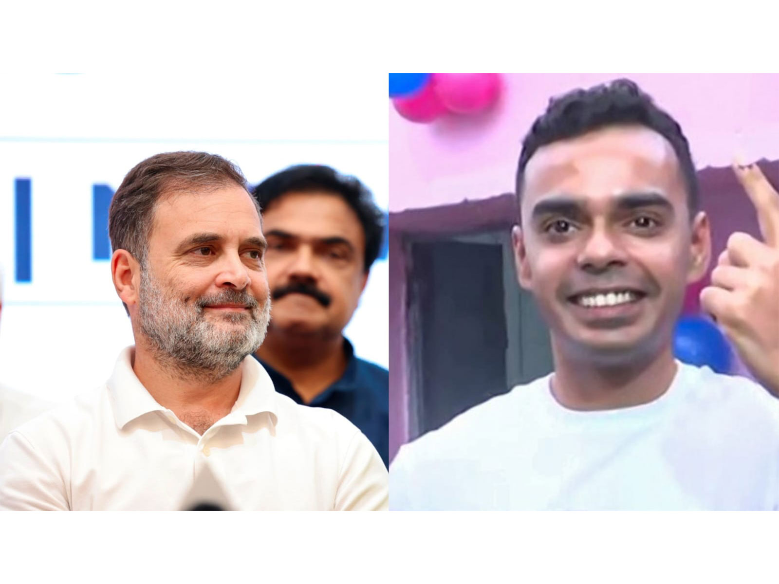 Rahul Gandhi (L) and Kartikey Chouhan (R) (File Photo / ANI)