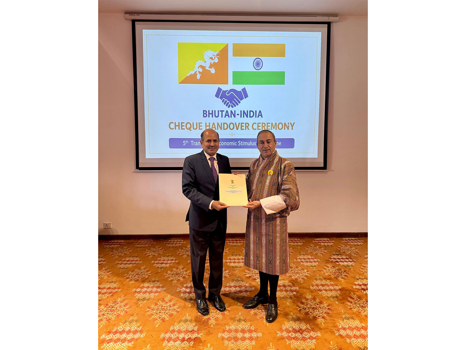 Ambassador of India to Bhutan Sandeep Arya and Minister for Foreign Affairs and External Trade of the Royal Government of Bhutan (RGoB), Lyonpo D.N. Dhungyel (Photo: X@Indiainbhutan)