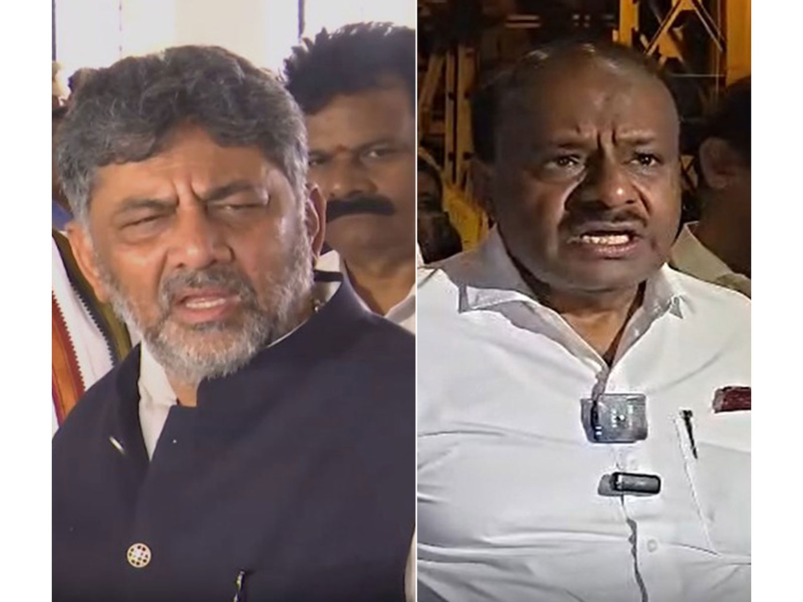 Karnataka Chief Minister DK Shivakumar and Union Minister HD Kumaraswamy (File Photo/ANI)