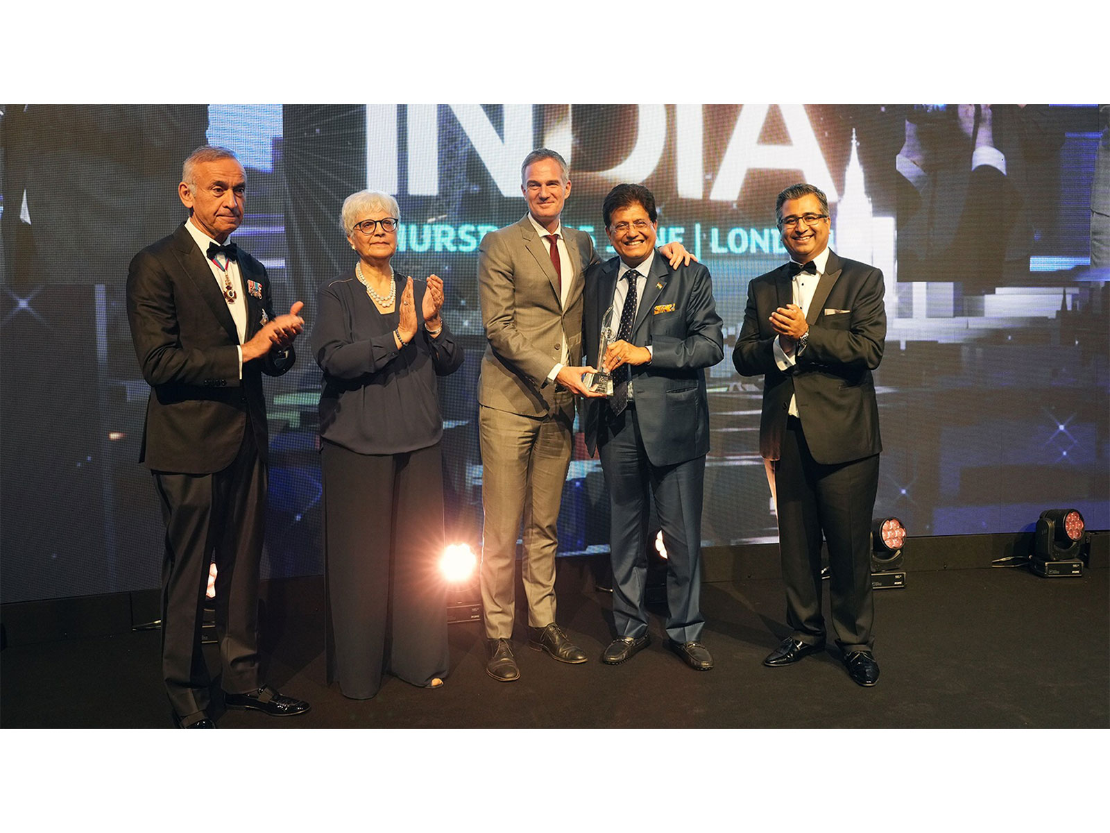 Piyush Goyal, India’s Minister of Commerce & Industry, receives the 'Exceptional Leadership in Elevating UK-India Ties' award at the IGF UK India Awards 2026