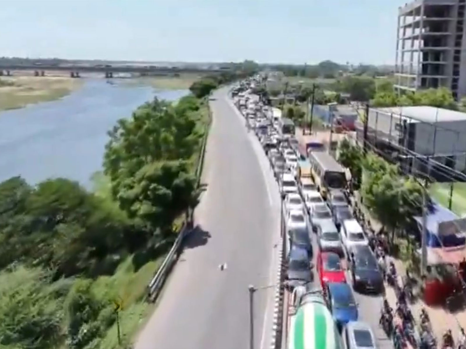 Visual of TiruchirappalliโChennai National Highway (Photo/ANI) Visual of TiruchirappalliโChennai National Highway (Photo/ANI)