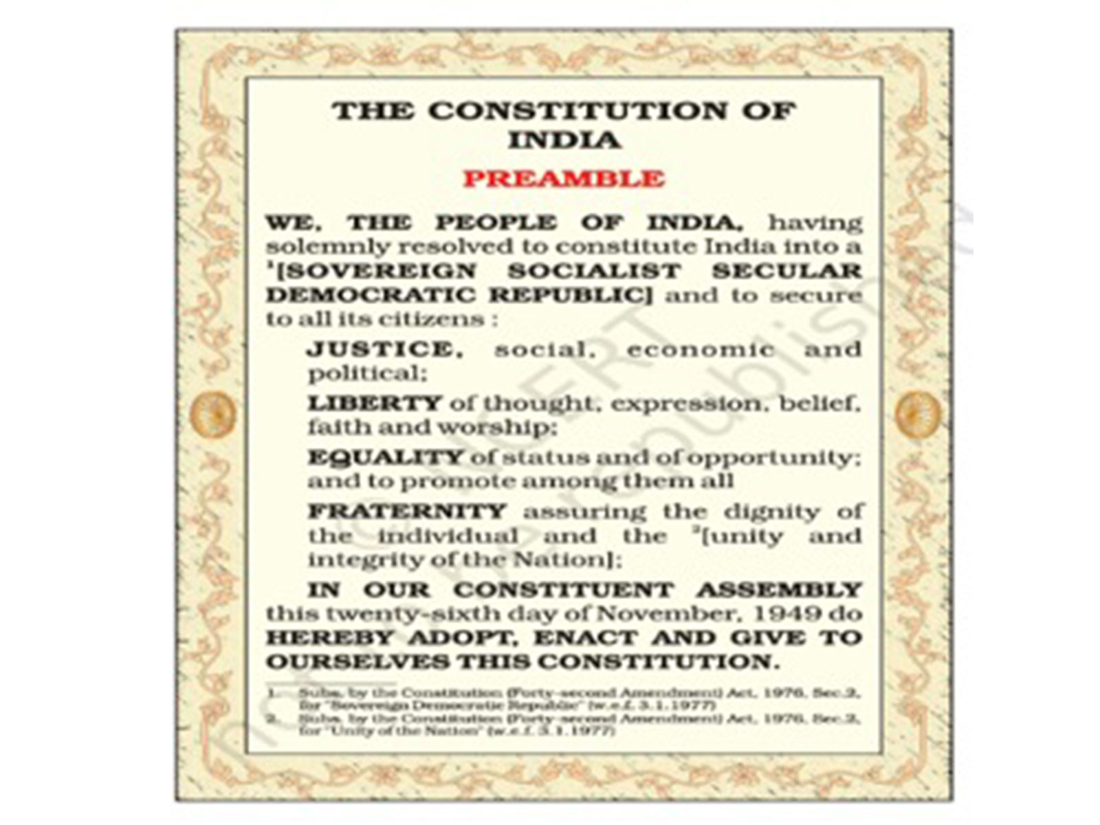 Preamble in Class 9th textbook (Photo/cbse)
