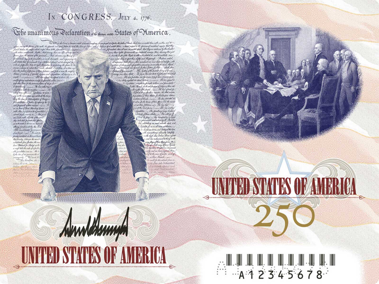 US President Donald Trump unveils the design of a limited-edition US passport commemorating America's 250th anniversary. (Image Source: Donald Trump/Truth Social) US President Donald Trump unveils the design of a limited-edition US passport commemorating America's 250th anniversary. (Image Source: Donald Trump/Truth Social)