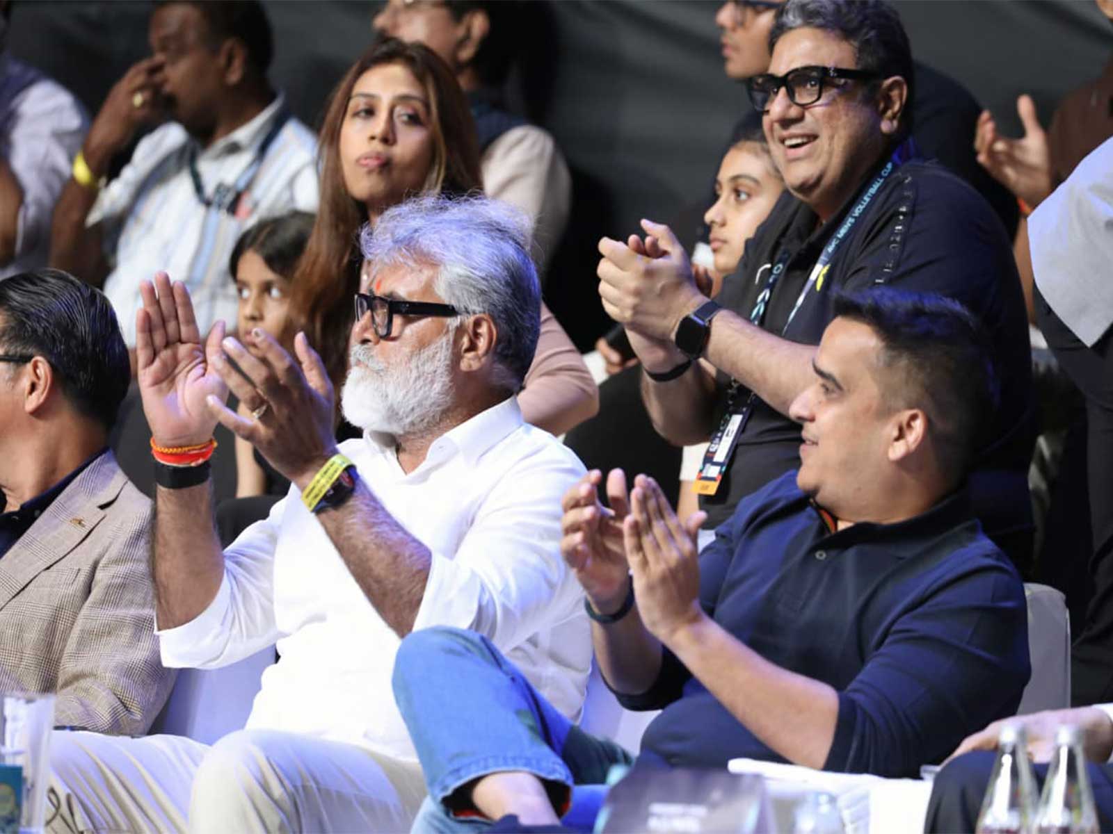 Harsh Sanghavi attends Asian Volleyball Championship semi-final between India and Indonesia (Photo/GujaratCMO) Harsh Sanghavi attends Asian Volleyball Championship semi-final between India and Indonesia (Photo/GujaratCMO)