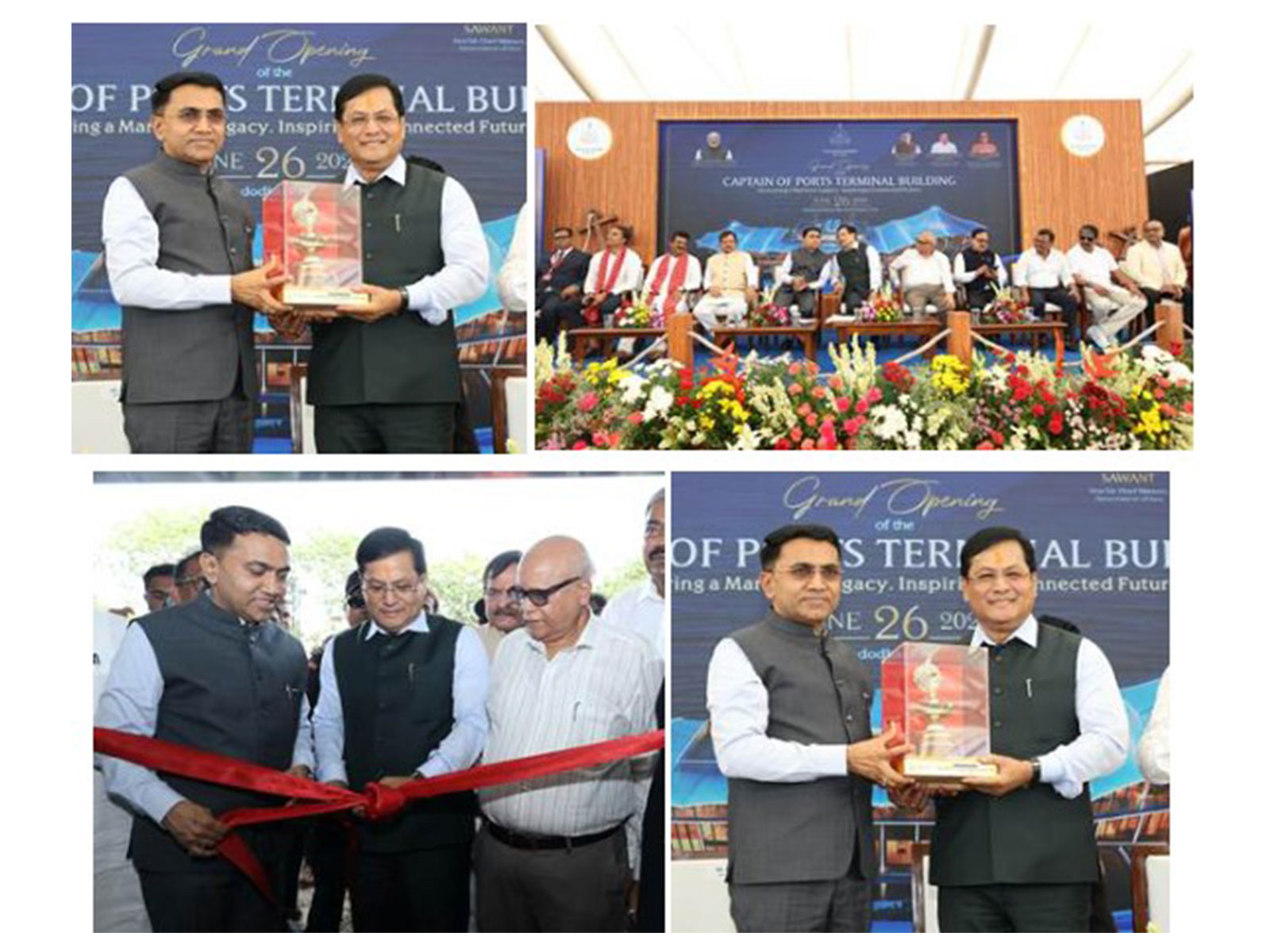 Union Minister Sarbananda Sonowal inaugurates the new Captain of Ports Terminal Building in Panaji, Goa (Photo/Shipping Ministry) Union Minister Sarbananda Sonowal inaugurates the new Captain of Ports Terminal Building in Panaji, Goa (Photo/Shipping Ministry)