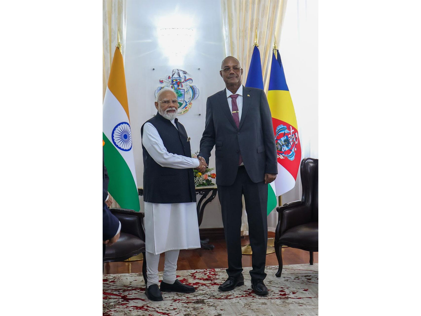 President of Seychelles, Patrick Herminie with Prime Minister Narendra Modi (Photo/X@MEAIndia)