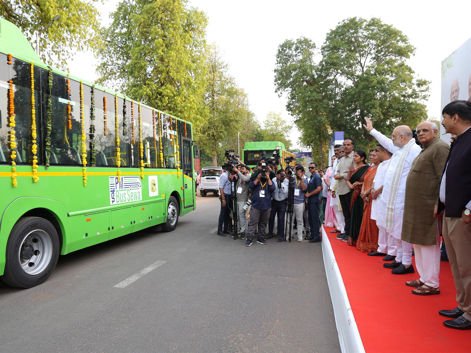 PM eBus Sewa launched in Gandhinagar (Photo/GujaratCMO) PM eBus Sewa launched in Gandhinagar (Photo/GujaratCMO)