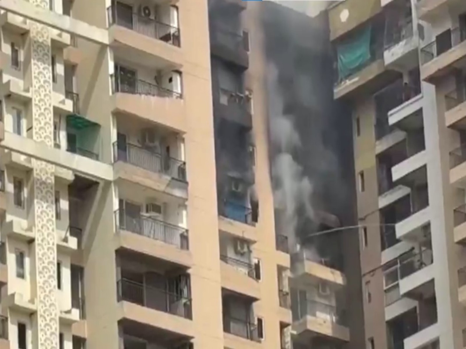 Fire breaks out at Noida’s Aranya Society (Photo/ANI)