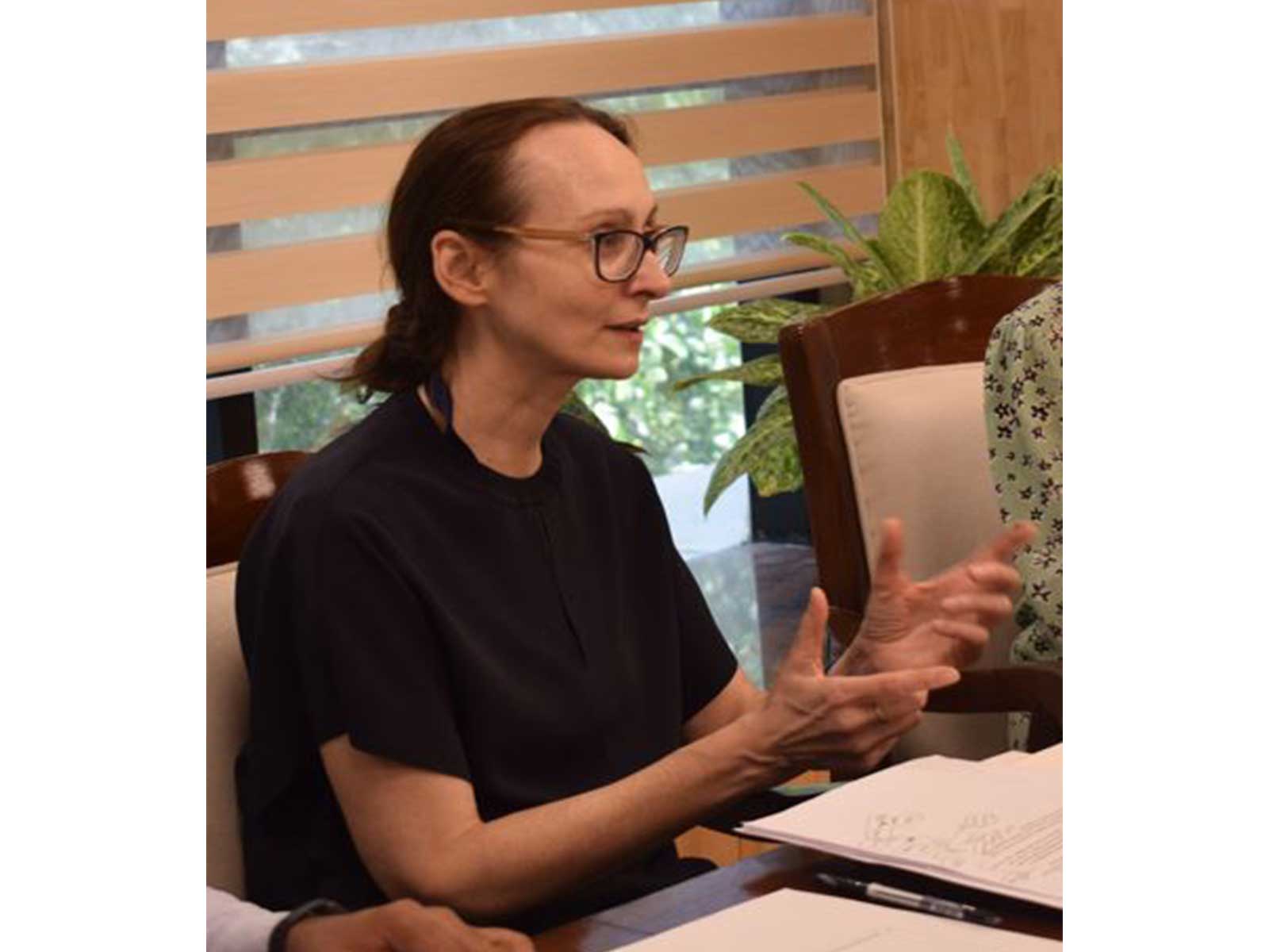 Sarah Cooper, Minister Counsellor and Director for Climate, Development, Science and Technology at the British High Commission. (File Photo: X/@ndmaindia)