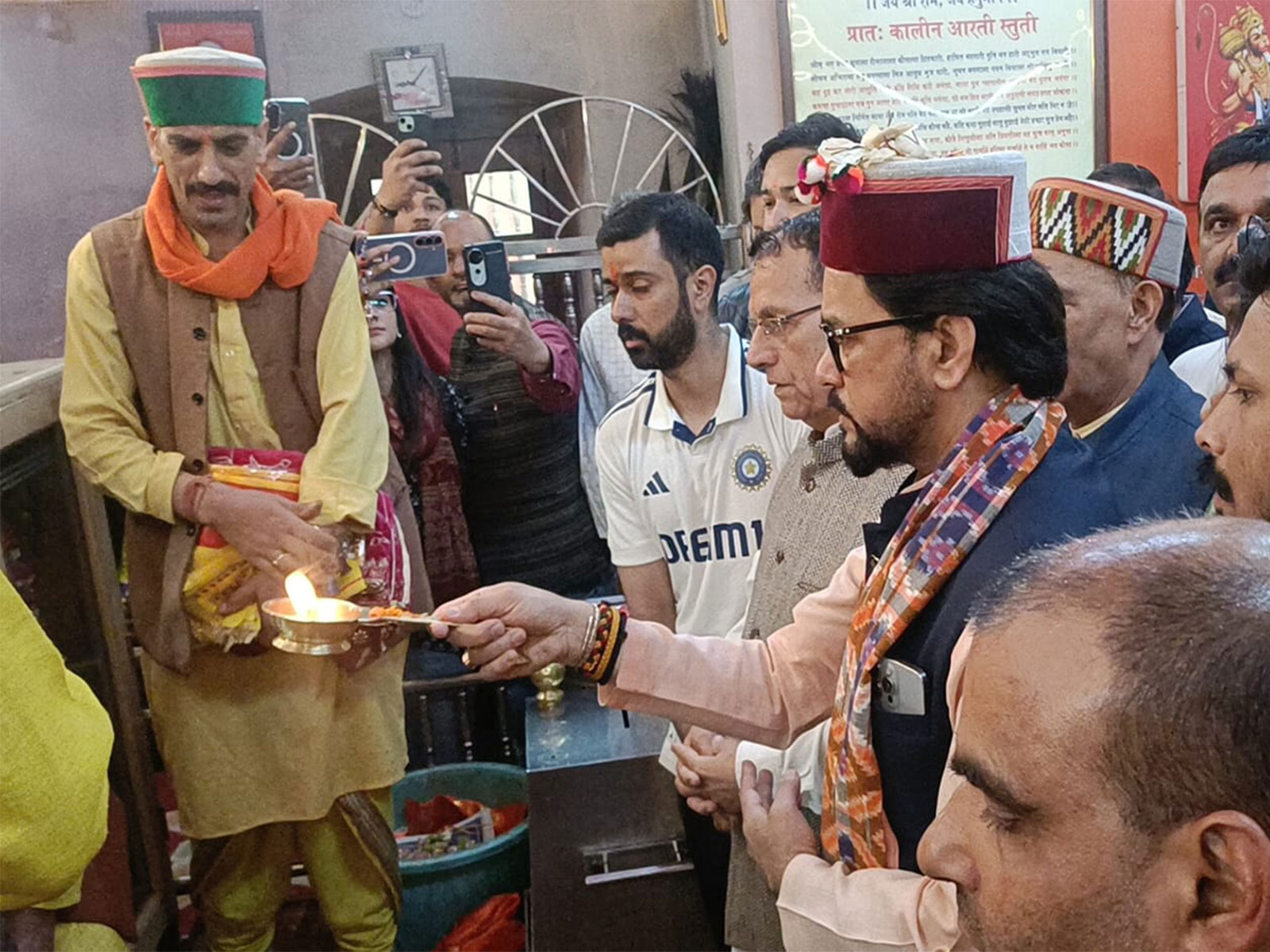 Anurag Thakur prays at Jakhu Temple in Himachal Pradesh (Photo/ANI) Anurag Thakur prays at Jakhu Temple in Himachal Pradesh (Photo/ANI)