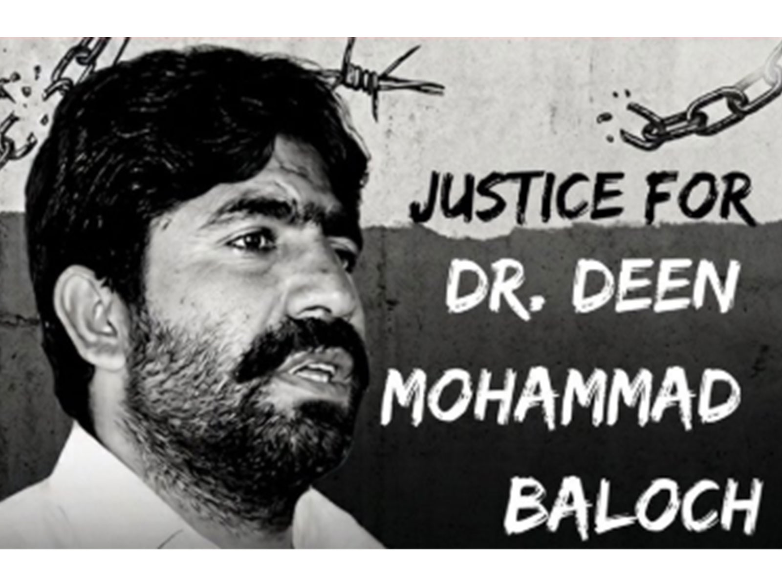A campaign poster calling for justice for Dr Deen Mohammad Baloch, marking 17 years since his alleged enforced disappearance, shared by the Baloch National Movement. (Photo: X/@DrNaseemBaluch)