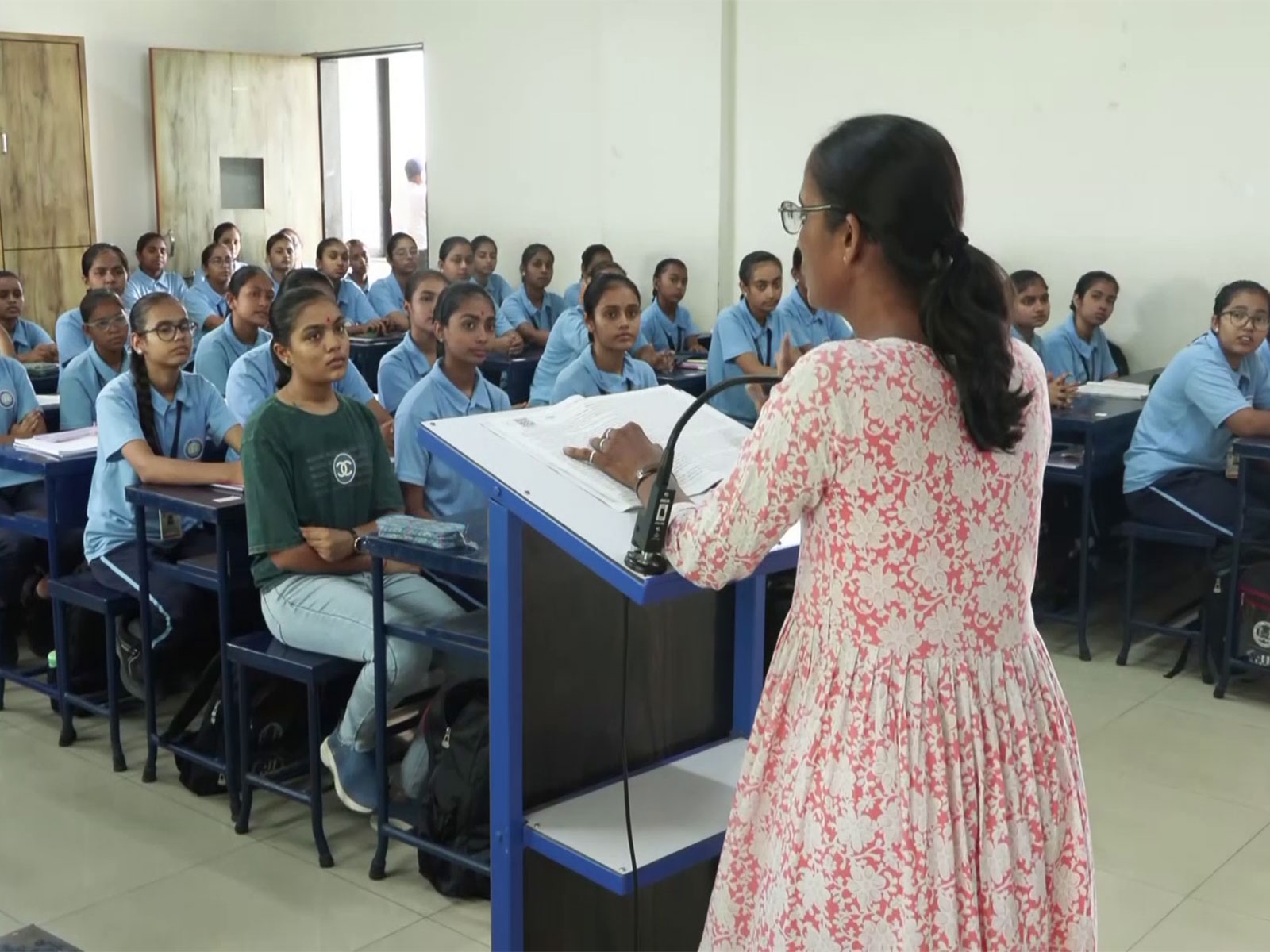 Students attend classes in upgraded smart classrooms (Photo/ANI)
