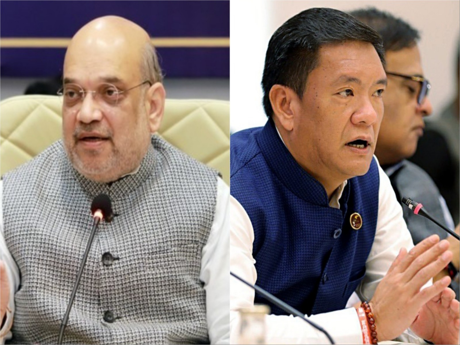 Union Home Minister Amit Shah and Arunachal Pradesh Chief Minister Pema Khandu (Photo/ANI)