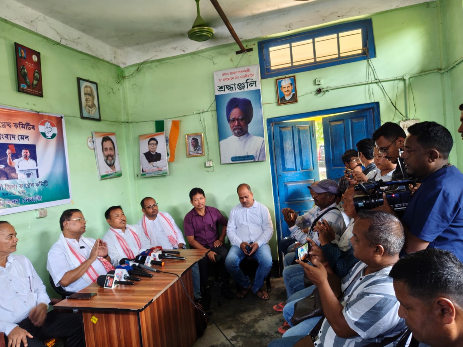 Former Rajya Sabha MP Ripun Bora at the press conference (Photo: @ripunbora/X)