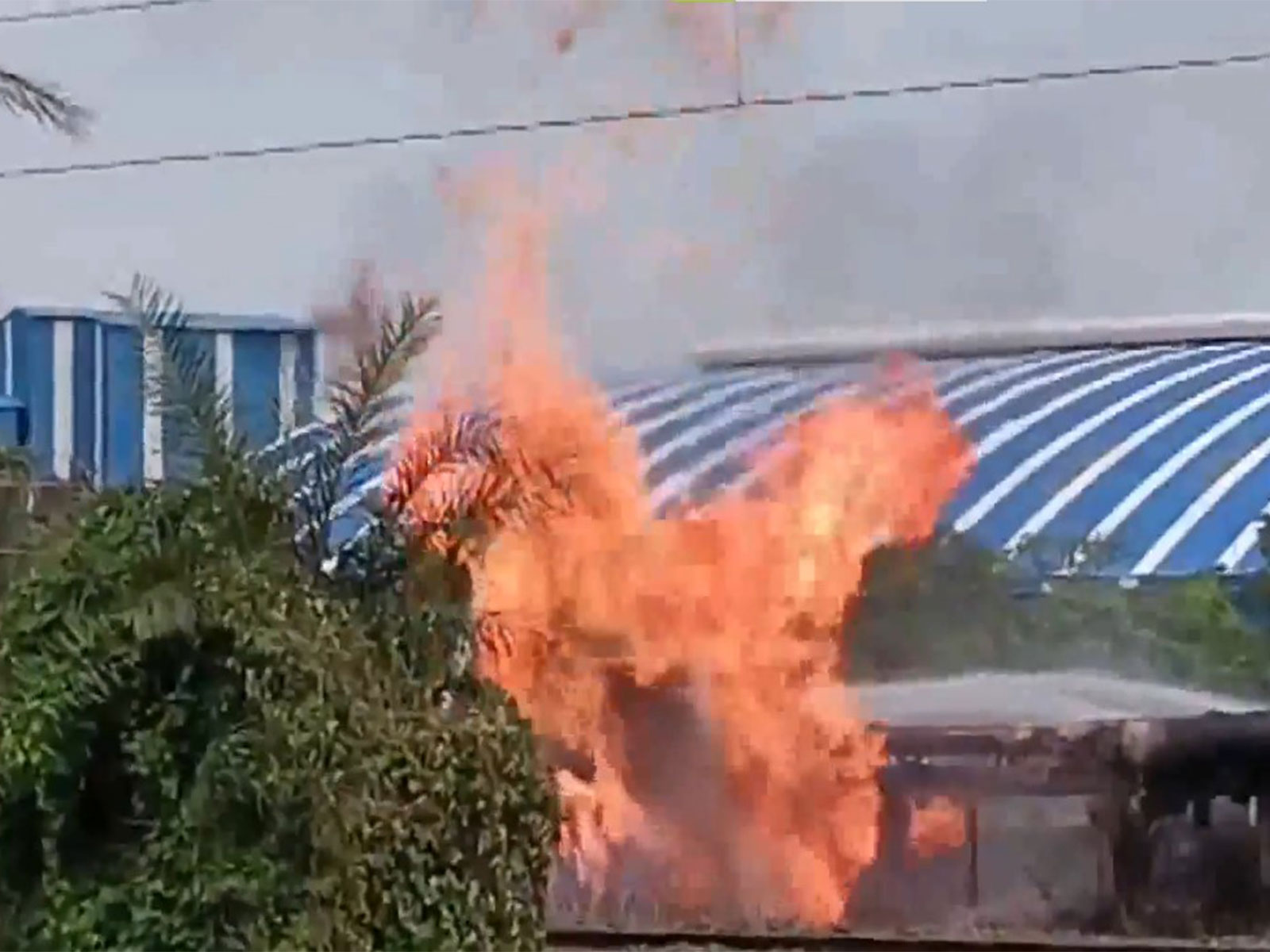 Fire broke out at pipeline of Haldia Petrochemicals in West Bengal (Photo/ANI)