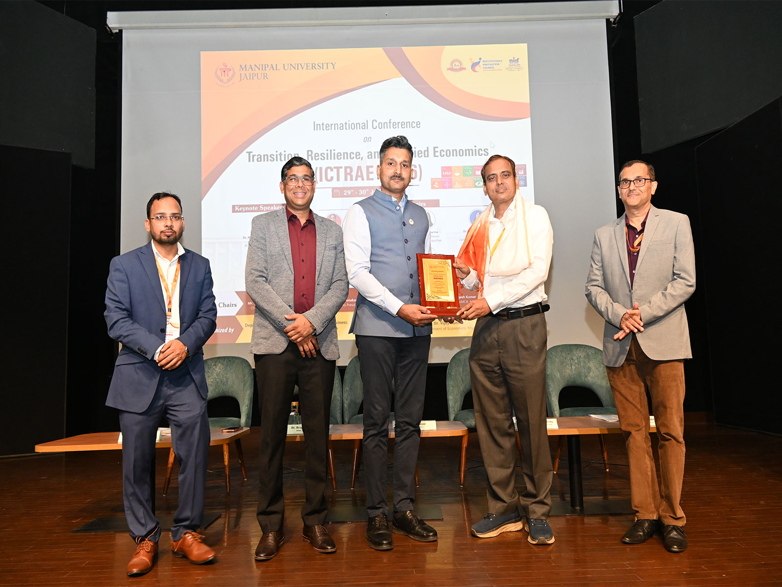 Dr. Amit Soni Registrar MUJ felicitating Dr. Naresh Chandra Sahu of IIT Bhubaneswar in ICTRAE 2026 Dr. Amit Soni Registrar MUJ felicitating Dr. Naresh Chandra Sahu of IIT Bhubaneswar in ICTRAE 2026