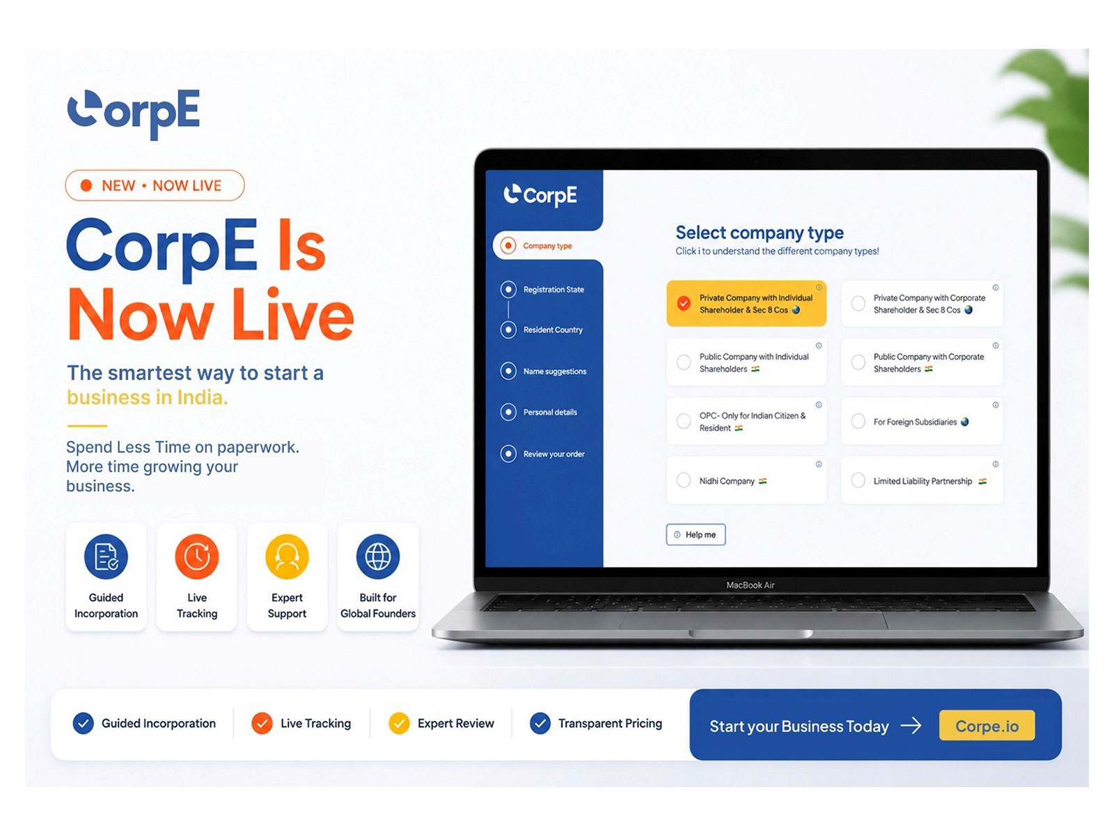 CorpE Is Now Live: The Smartest Way to Start and Run a Business in India
