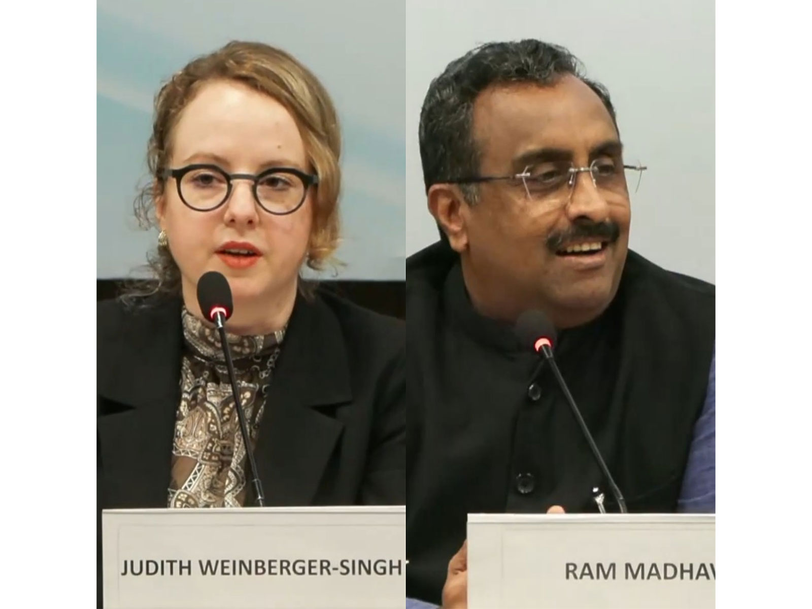 Judith Weinberger-Singh, Ram Madhav (Photo/ANI) 