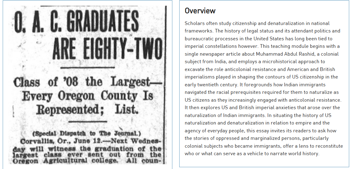 Short Teaching Module: Indian Immigrants and U.S. Citizenship in an Imperial Context
