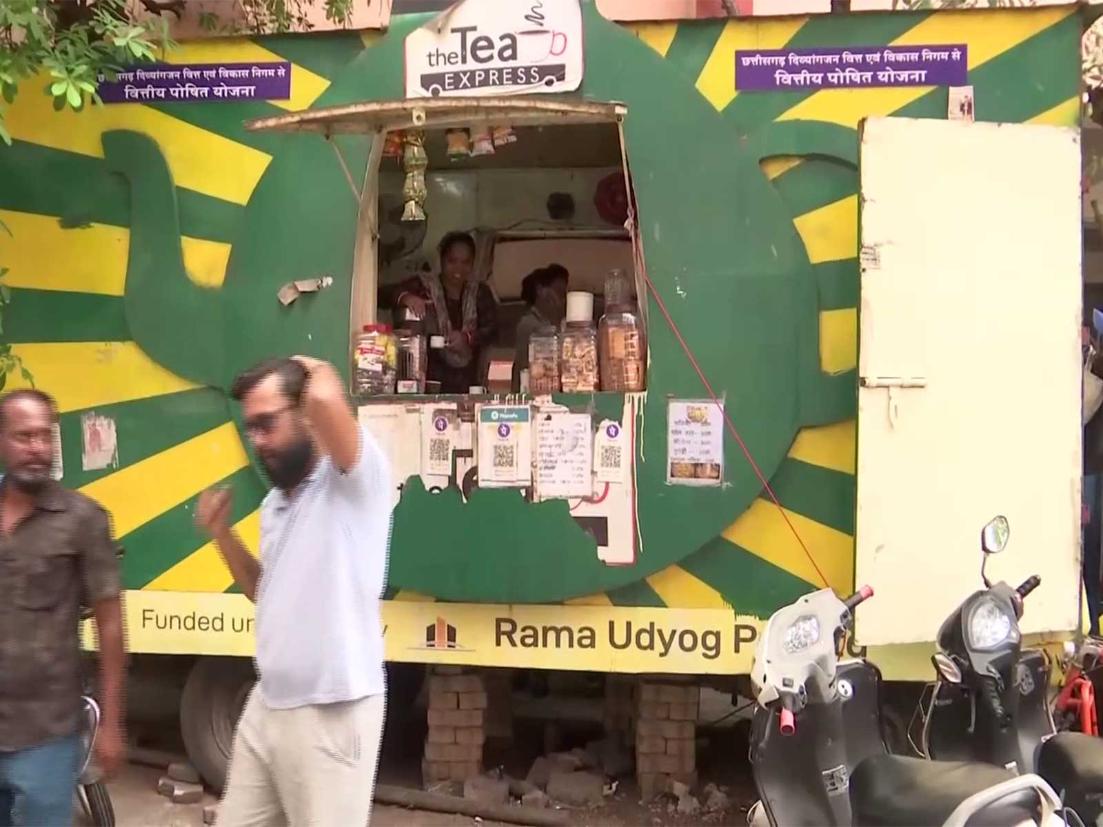 “The Tea Express” run by specially-abled entrepreneur, Girja Jalchatri, in Raipur (Photo/ANI)