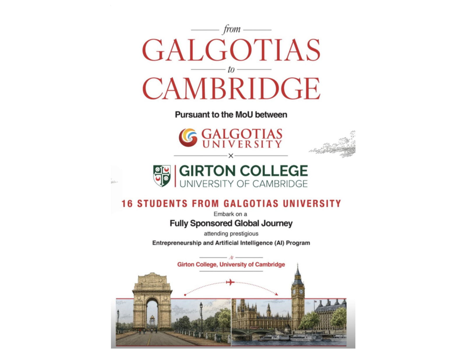 16 Galgotians begin a transformative learning journey at Girton College, University of Cambridge, gaining global exposure in AI, innovation and entrepreneurship (Image Courtesy: Galgotias University) 16 Galgotians begin a transformative learning journey at Girton College, University of Cambridge, gaining global exposure in AI, innovation and entrepreneurship (Image Courtesy: Galgotias University)