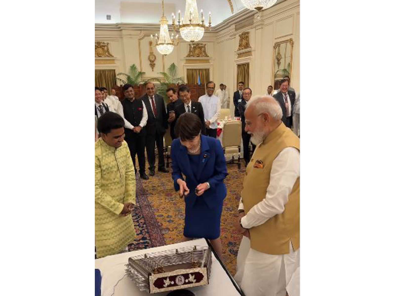 Japanese PM Sanae Takaichi attempts her hand at playing the santoor in New Delhi (Photo/Instagram/narendramodi) Inline photo/Instagram/@takaichi_sanae) Japanese PM Sanae Takaichi attempts her hand at playing the santoor in New Delhi (Photo/Instagram/narendramodi) Inline photo/Instagram/@takaichi_sanae)