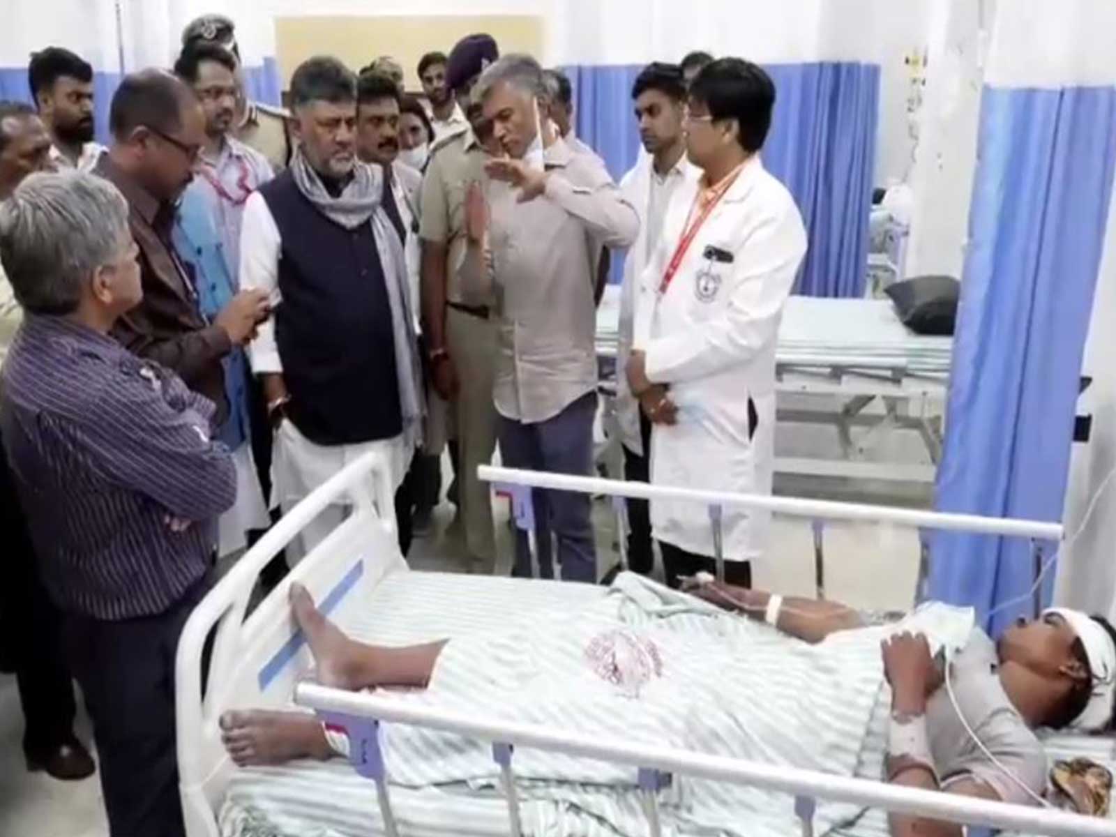 Karnataka Chief Minister DK Shivakumar during a visit to hospital (Photo/ANI)