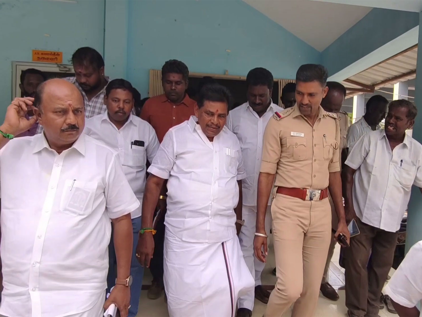Former Minister Anitha Radhakrishnan arrested outside Athoor Town Panchayat (Photo/ANI)