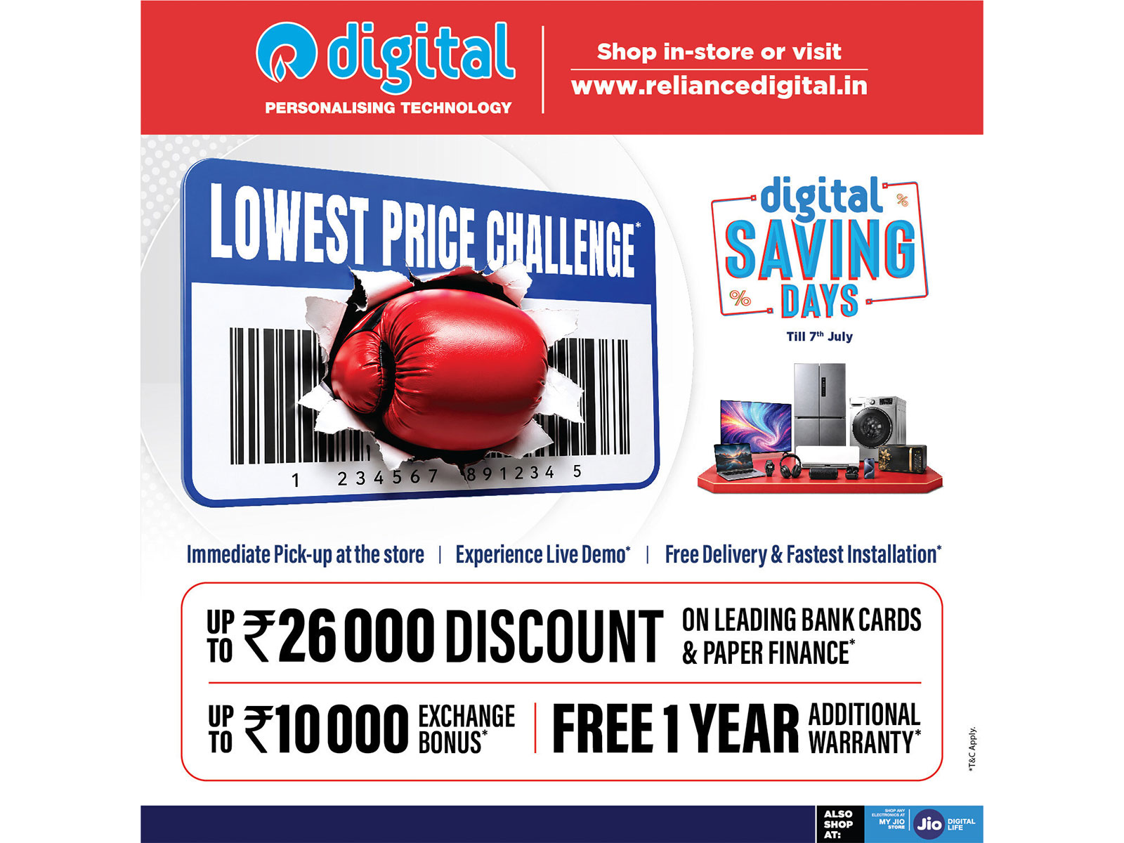 Reliance Digital Unveils its ‘Lowest Price Challenge’ with ‘Digital Saving Days’ Reliance Digital Unveils its ‘Lowest Price Challenge’ with ‘Digital Saving Days’
