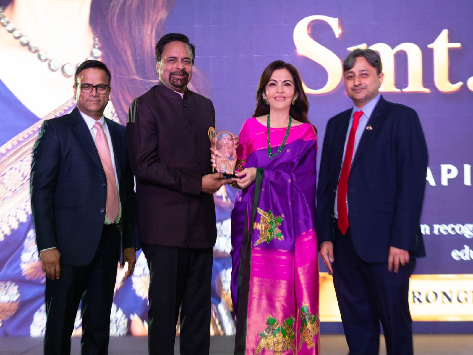 Nita Ambani honoured with AAPI Humanitarian Award (Photo/Instagram@reliancefoundation)