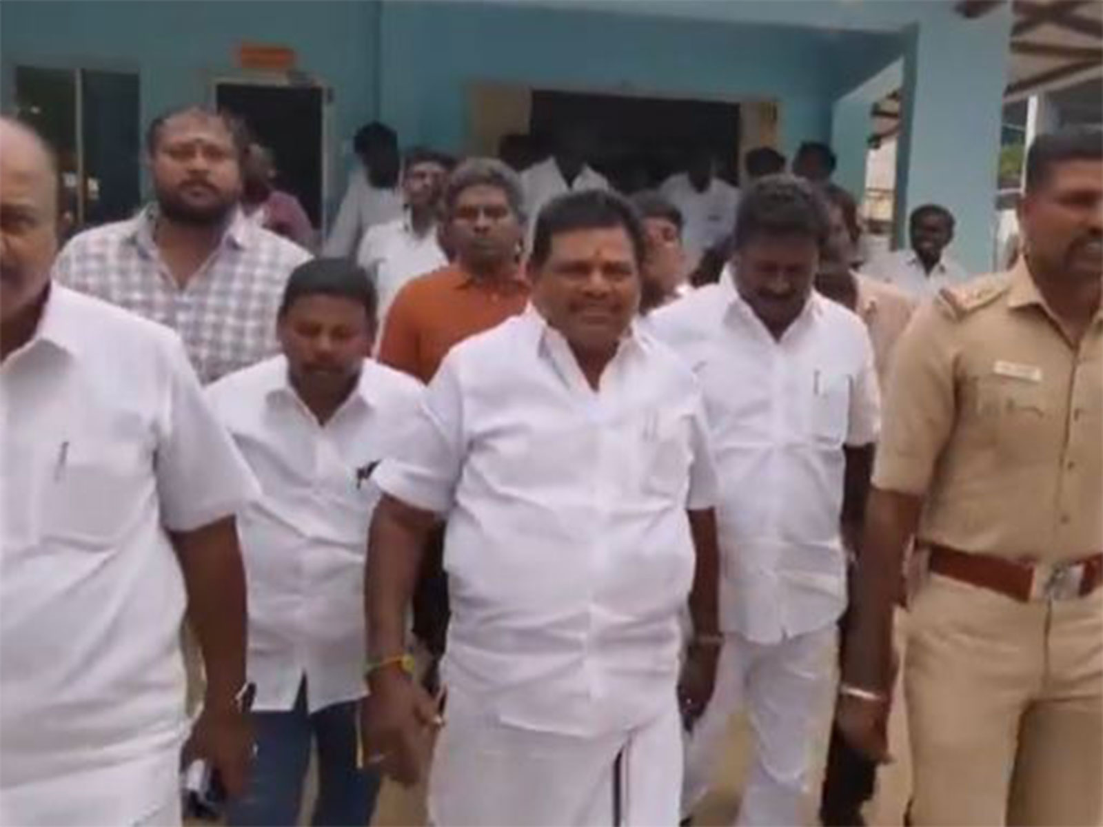 Former Minister Anitha Radhakrishnan arrested outside Athoor Town Panchayat (Photo/ANI)
