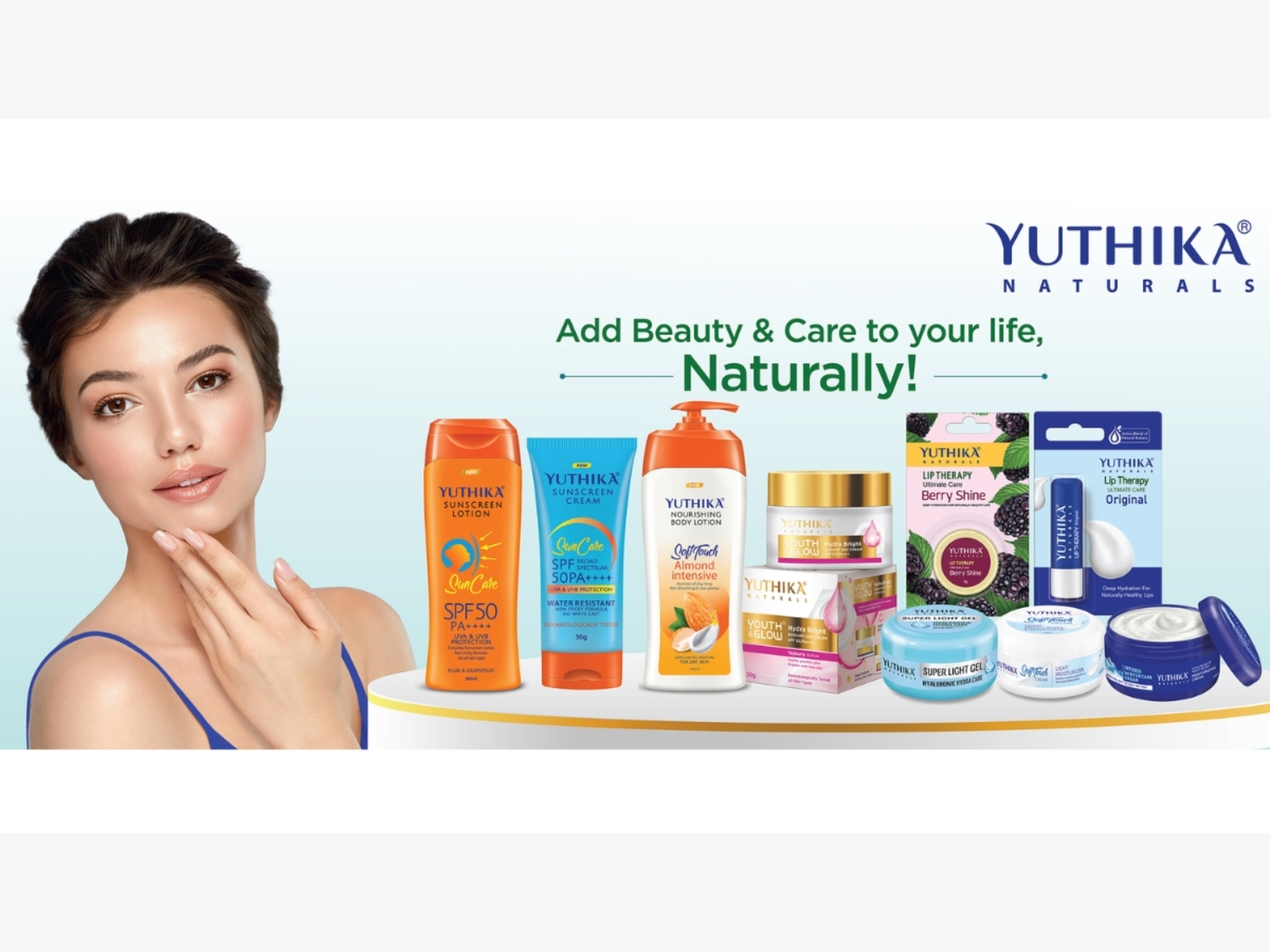 Yuthika's product range includes hair color products, hair care solutions, skincare products, personal care products, henna-based formulations, salon-focused professional ranges & fragrance products