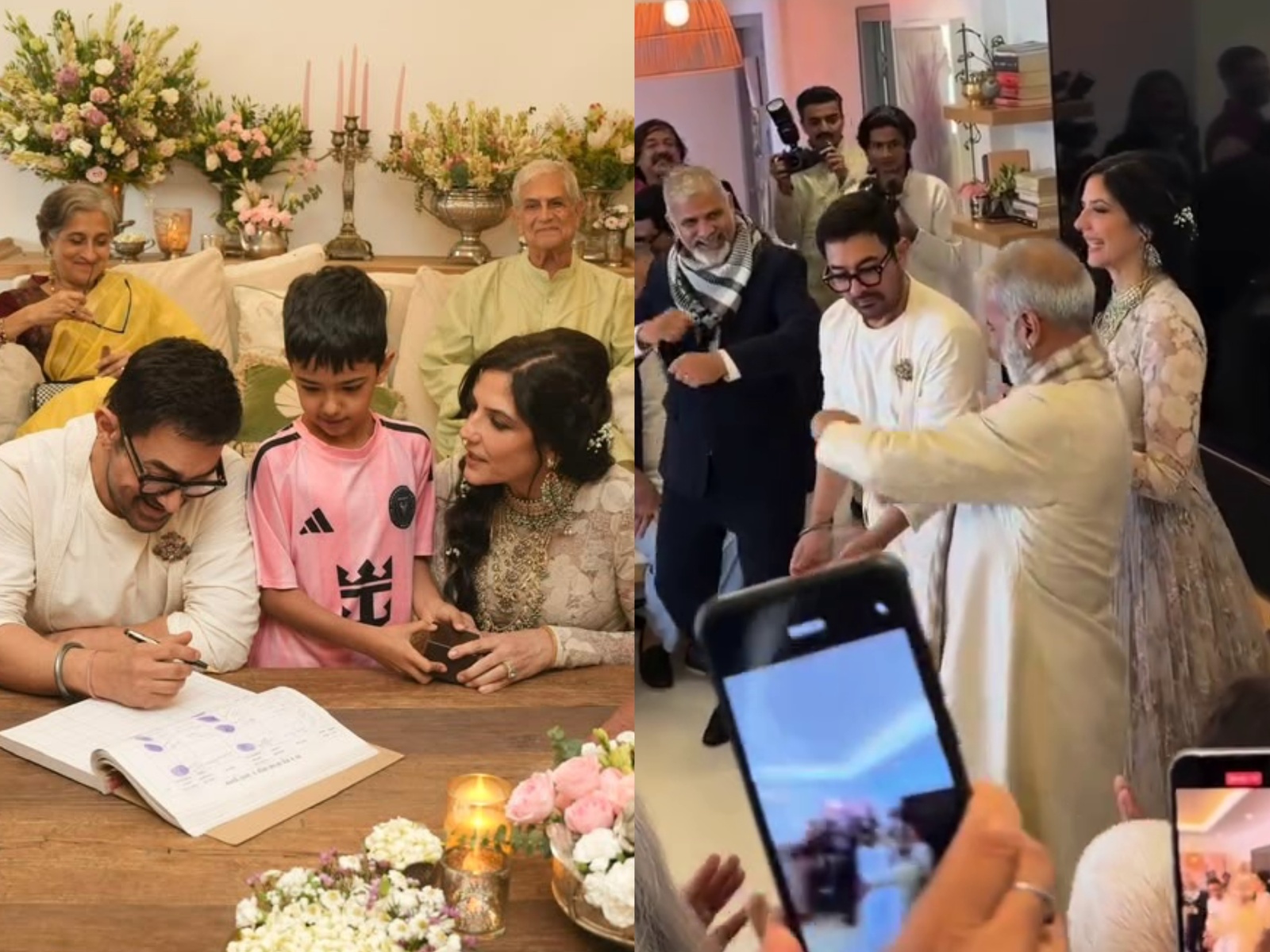 Aamir Khan and Gauri Spratt (Photos/instagram/@spicesocial/ @irfanpathan_official) Aamir Khan and Gauri Spratt (Photos/instagram/@spicesocial/ @irfanpathan_official)