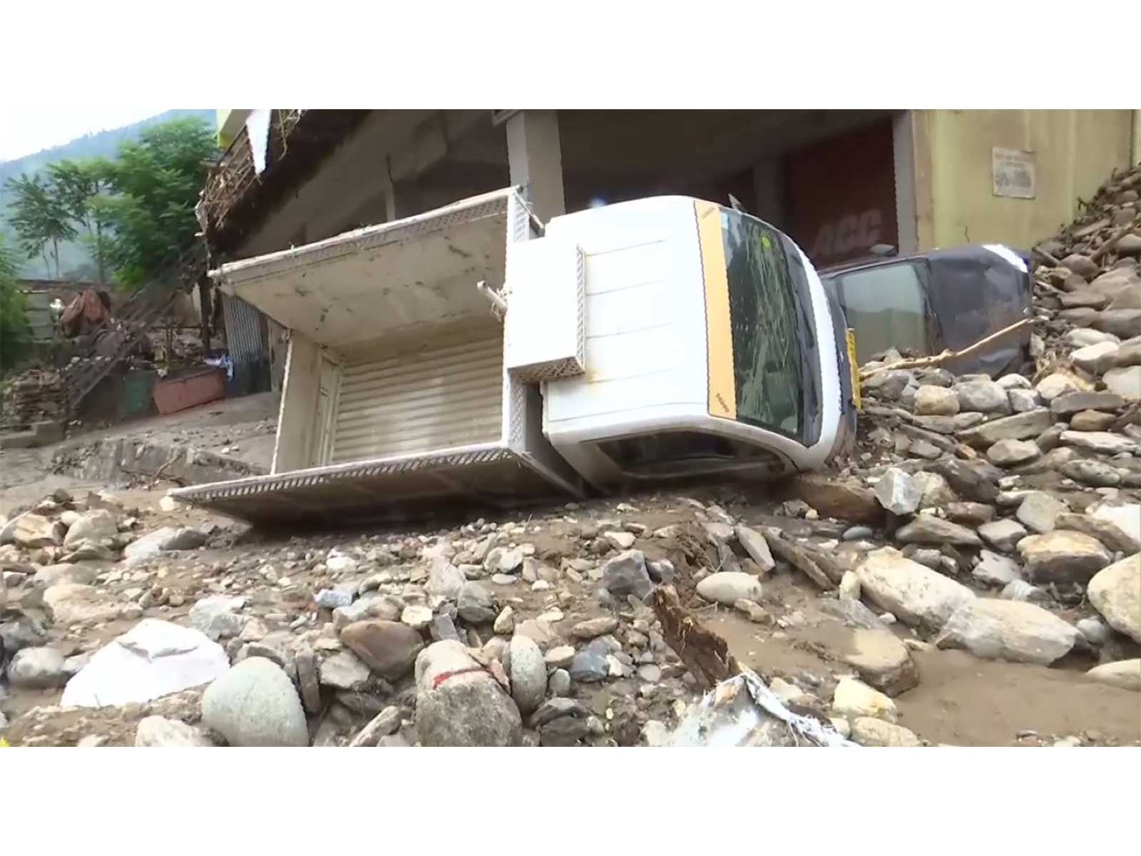 Visuals from landslide in upper reaches of Thathri in Doda, Jammu and Kashmir (Photo/ANI)