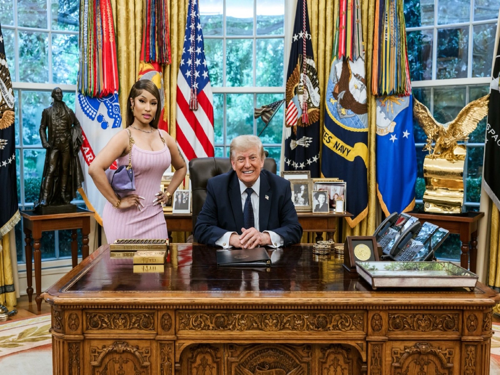 “White House Barbie” Nicki Minaj meets Trump at Trump Accounts kickoff event