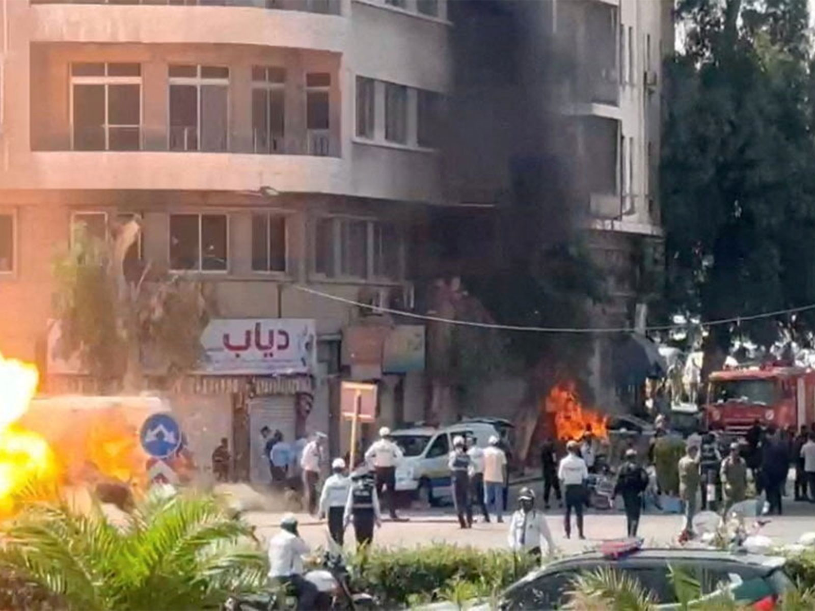Explosive devices blow up near a hotel where French President Emmanuel Macron was meant to be staying, in Damascus (Photo/Reuters)