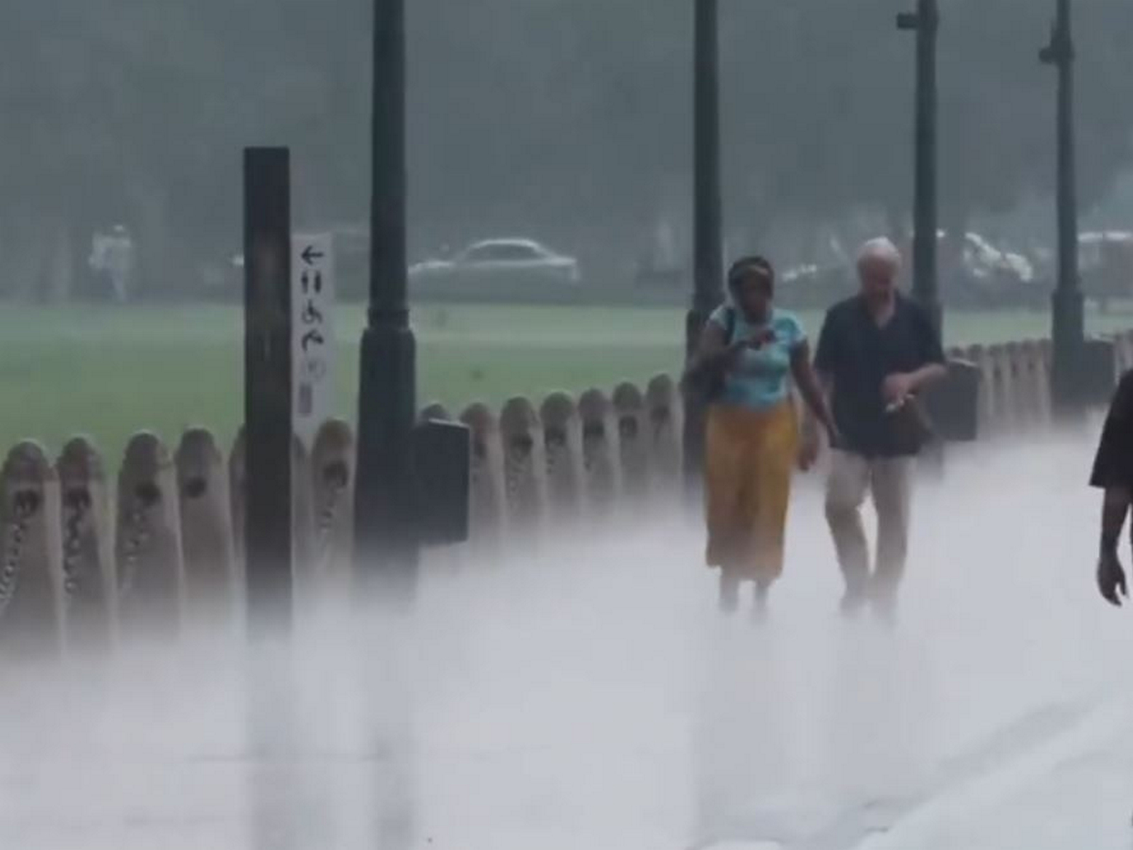 Visuals of rainfall from Kartavya Path in New Delhi (Photo: ANI)