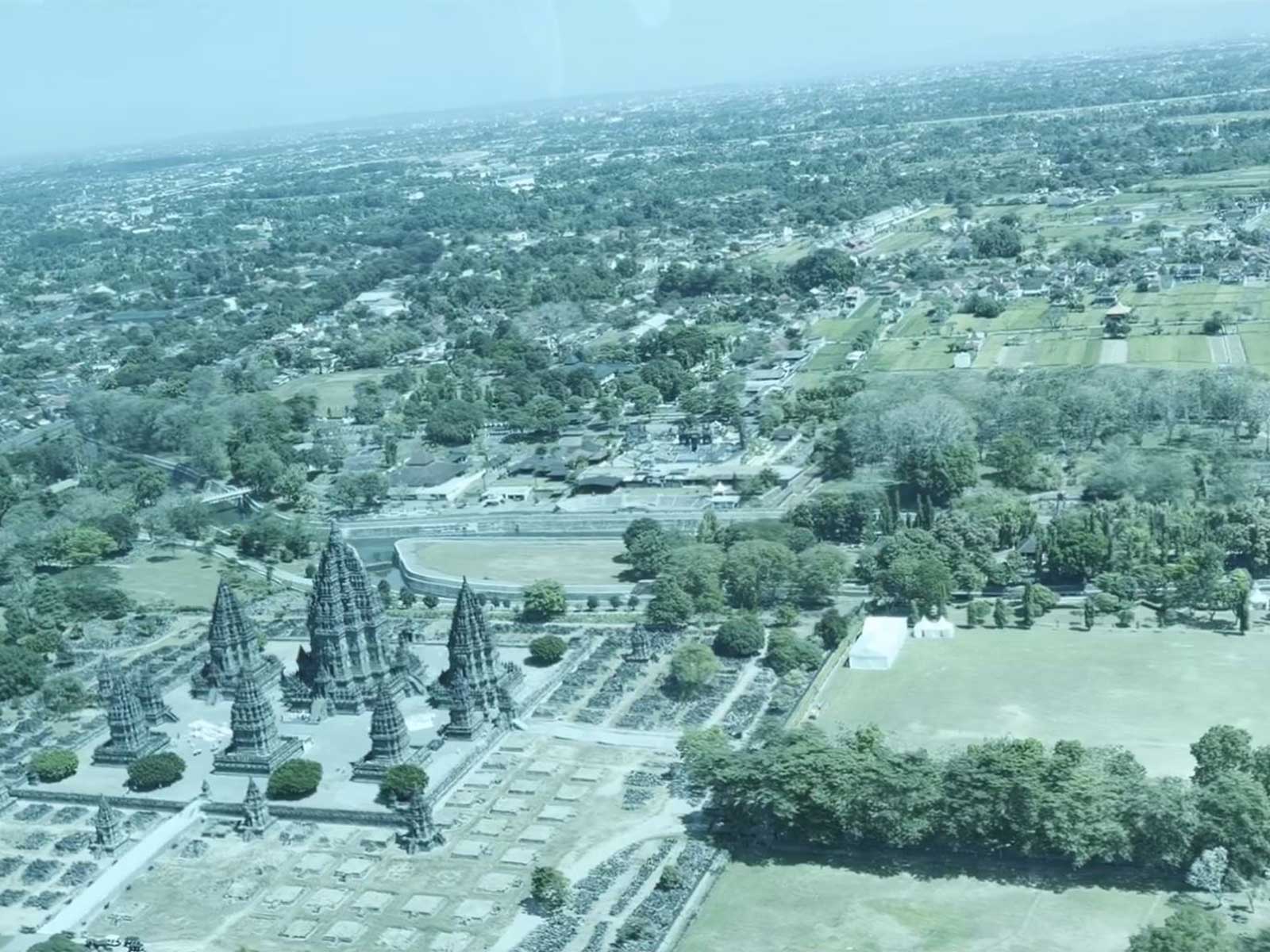 Prime Minister Narendra Modi shares an aerial view of the historic Prambanan Temple Complex from his helicopter while en route from Yogyakarta to the UNESCO World Heritage Site in Indonesia. (Photo: X/@narendramodi)
