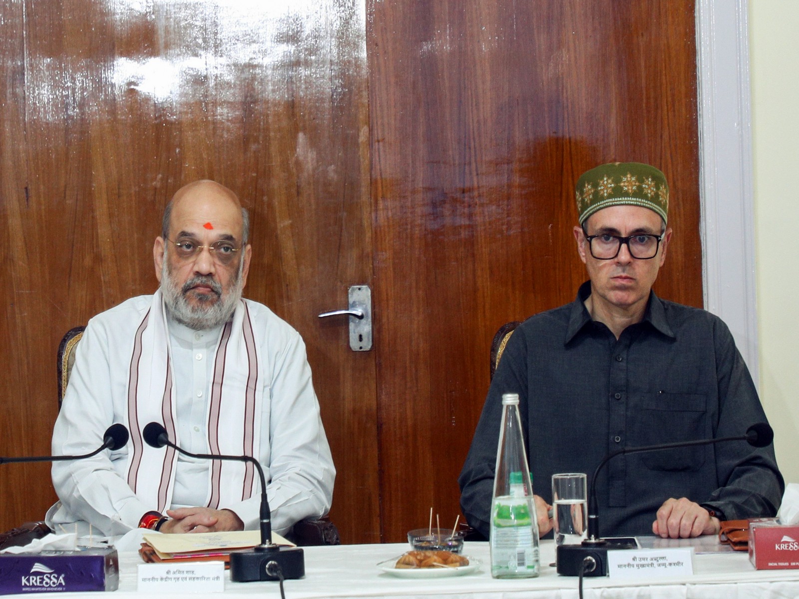 Union Home Minister Amit Shah and Jammu and Kashmir Chief Minister Omar Abdullah (File Photo/ANI)