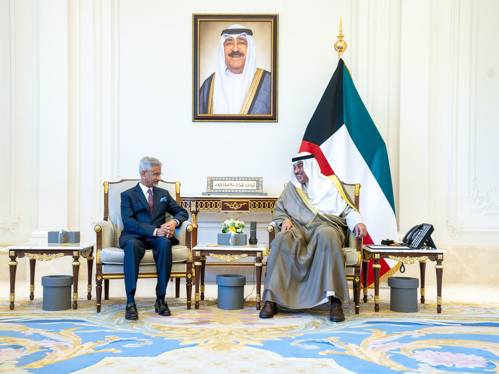 External Affairs Minister S Jaishankar with  Kuwait’s Crown Prince Sabah Al-Khaled Al-Sabah (Photo/X@DrSJaishankar)